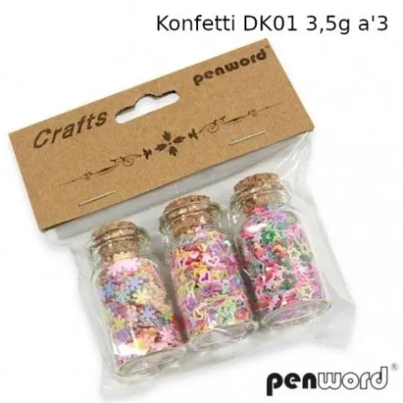 Konfetti 3 rodzaje w buteleczkach 3,5g - Penword