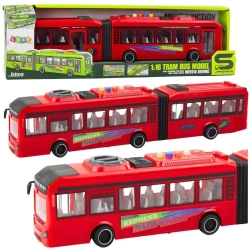 Autobus przegubowy otwierane drzwi światło dźwięk - Leantoys