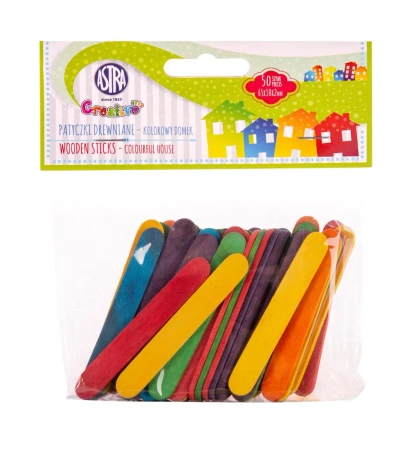 Patyczki kolorowe Astra Wesołe figurki krótkie 50 sztuk - ASTRA art-pap