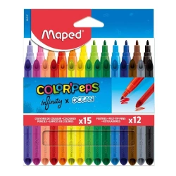 Zestaw Infinity kredki 15szt+flamastry Ocean 12szt - Maped