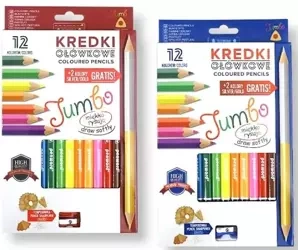 Kredki ołówkowe trójkątne + temperówka 12 kolorów - Penword