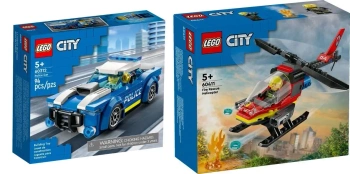 LEGO CITY RADIOWÓZ POLICYJNY 60312 + STRAŻACKI HELIKOPTER RATUNKOWY 60411