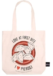 Torba bawełniania ecru I love pierogi - Nadwyraz