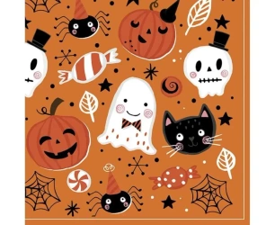 Serwetki pap. Orange Halloween Booo 33x33cm 20szt - Godan