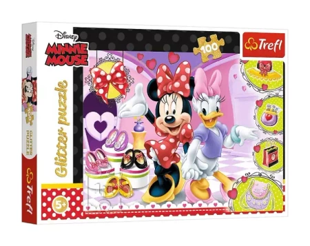 Puzzle 100 Glitter Minie i błyskotki - Trefl