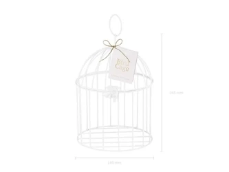 Klatka dekoracyjna 24 cm biała - PartyDeco