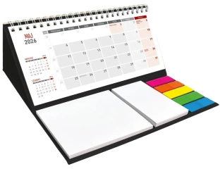 Kalendarz 2026 Biurkowy z notesem czarny - Wokół Nas