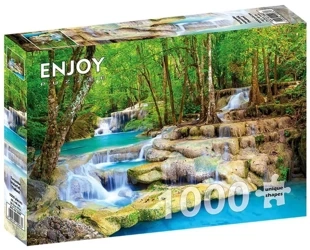 Puzzle 1000 Wodospady Erawan, Tajlandia - Enjoy