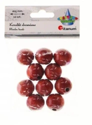 Koraliki drewniane lakierowane brązowe 10szt - Titanum
