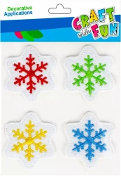 Ozdoba Dekoracyjna Samoprzylepna Naszywka BoŻe Narodzenie PŁatki Śniegu Craft with Fun 501906