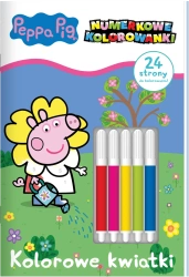 Peppa Pig. Numerkowe kolorowanki. Kolorowe kwiatki - praca zbiorowa