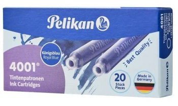 Naboje atramentowe krótkie 20szt niebieski - PELIKAN