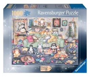 Puzzle 1000 Łobuziarskie koty w święta - Ravensburger