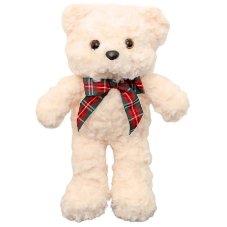 Maskotka przytulanka miś z kokardą 30cm - Leantoys