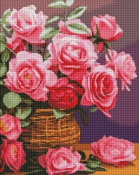 Diamentowa mozaika - Kolorowe róże 40x50cm - Ideyka