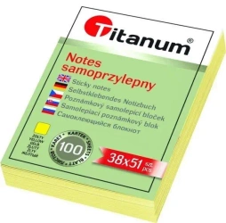 Notes samoprzylepny 38x51mm 100K żółty - Titanum