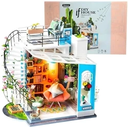 Składany Drewniany Model 3D - Pokój na Poddaszu - Nice Idea