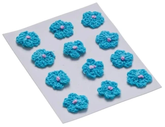 Kwiatki dekoracyjne 18mm niebieski 12szt - Brewis