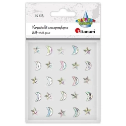 Kryształki samoprzylepne gwiazdki 10x10mm 15szt - Titanum