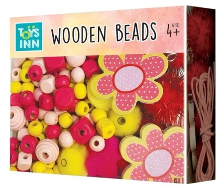 Koraliki drewniane małe różowe STnux