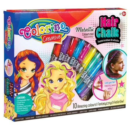 Pastele kredowe do włosów Colorino Kids 10 sztuk - PATIO