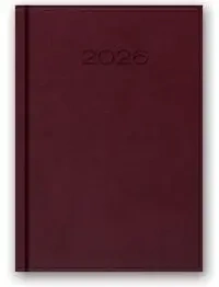 Kalendarz 2026 B6 dzienny Vivella Bordowy - Lucrum