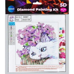 Diamentowa mozaika 5D - Cat&Flowers 20x20 80867 - Centrum