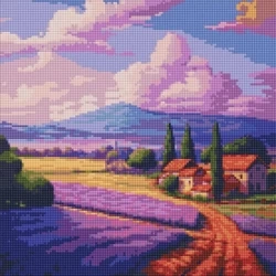 Diamentowa mozaika - Lawendowe pole 40x40cm - Ideyka