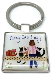 Brelok do kluczy K28 Crazy Cat Lady Kociara - Alex Clark