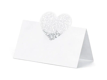 Wizytówki na stół serce 9x6,5cm - PartyDeco