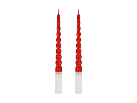 Świece stożkowe Mikołaj 25cm 2szt - PartyDeco