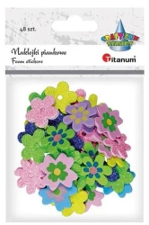 Naklejki piankowe kwiatki 27/28/30mm mix 48szt - Titanum