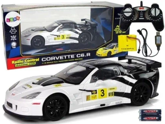 Corvette C6.R 1:18 zdalnie sterowane białe - Leantoys