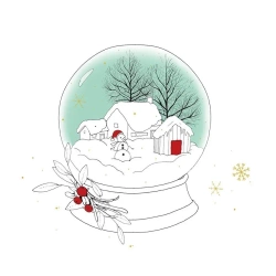 Karnet Swarovski kwadrat CL3207 Święta Domki - Clear Creations