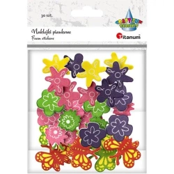 Naklejki piankowe kwiaty i motyle 30szt - Titanum