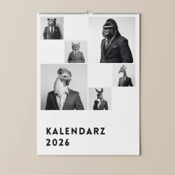 Kalendarz 2026 Zwierzęta w garniturach - Motyle Książkowe