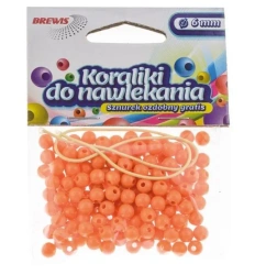Koraliki do nawlekania pomarańcz + sznurek 6mm 16g - Brewis