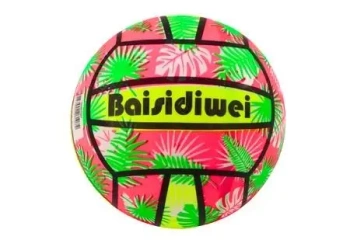 Piłka gumowa jaskrawa we wzorki pomarańczowa 24cm - Leantoys