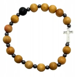 Bransoletka drewno krzyżyk - Art Sacrum