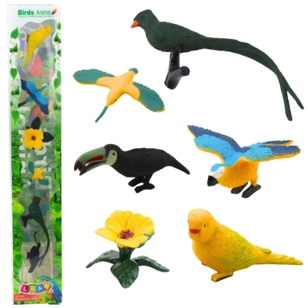 Zestaw mini figurki ptaki egzotyczne 4-11cm 6szt - Leantoys