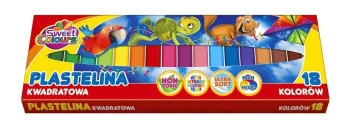 Plastelina kwadratowa 18 kolorów - Sweet colours