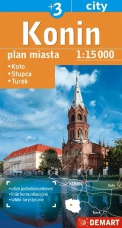 Plan miasta Konin +3 1:15 000 - praca zbiorowa