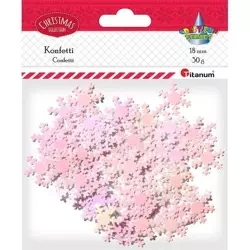 Konfetti Płatki śniegu bladoróżowe 30g - Titanum
