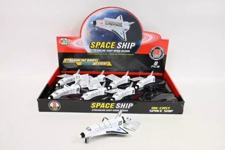 Statek kosmiczny metalowy z napędem Pull-Back - Leantoys