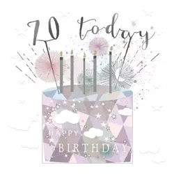 Karnet kwadrat mały z kopertą Urodziny 70 świeczki - Museums & Galleries