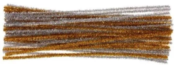 Druciki kreatywne metaliz. złote i srebrne 30cm - Brewis