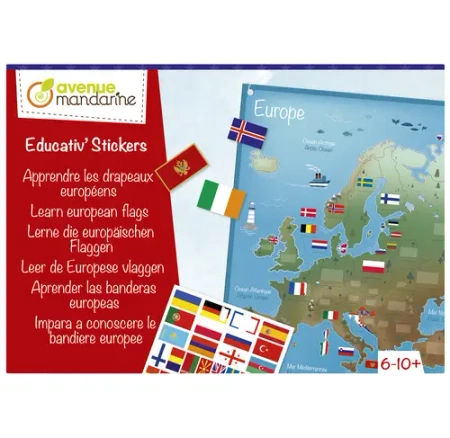 Zestaw edukacyjny Poznaj europejskie flagi - AVENUE MANDARINE