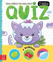 Quiz 2-latka z kotkiem. Zabawa naklejkami i test wiedzy malucha - Anna Podgórska