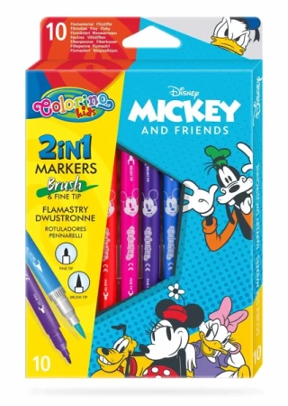 Flamastry dwustronne Colorino Kids 10 kolorów Mickey - PATIO