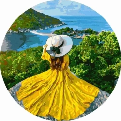 Malowanie po numerach okrągłe - Dziewczyna jest... - Twoje Hobby